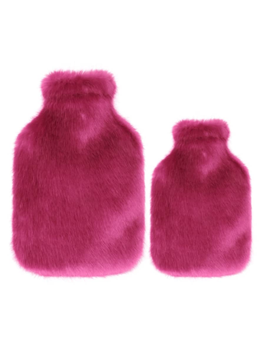 Helen Moore Raspberry Faux Fur Hot Water Bottle
