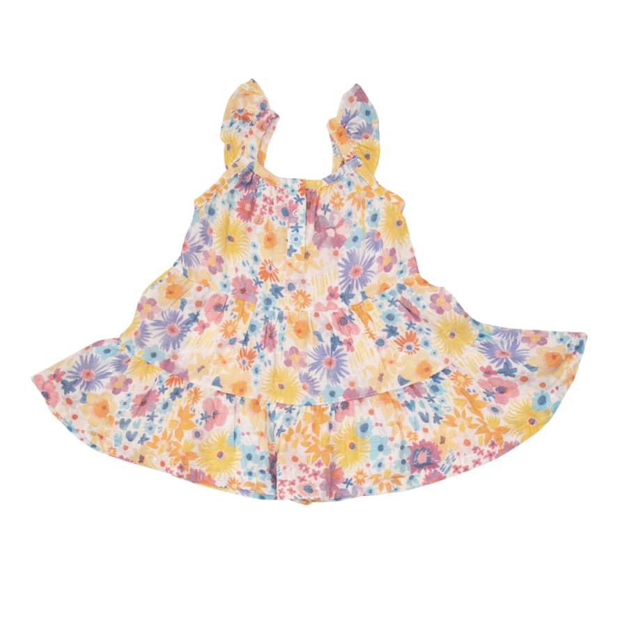 Angel Dear Abitino Sundress E Culotte In Mussola - Painty Bright Floral