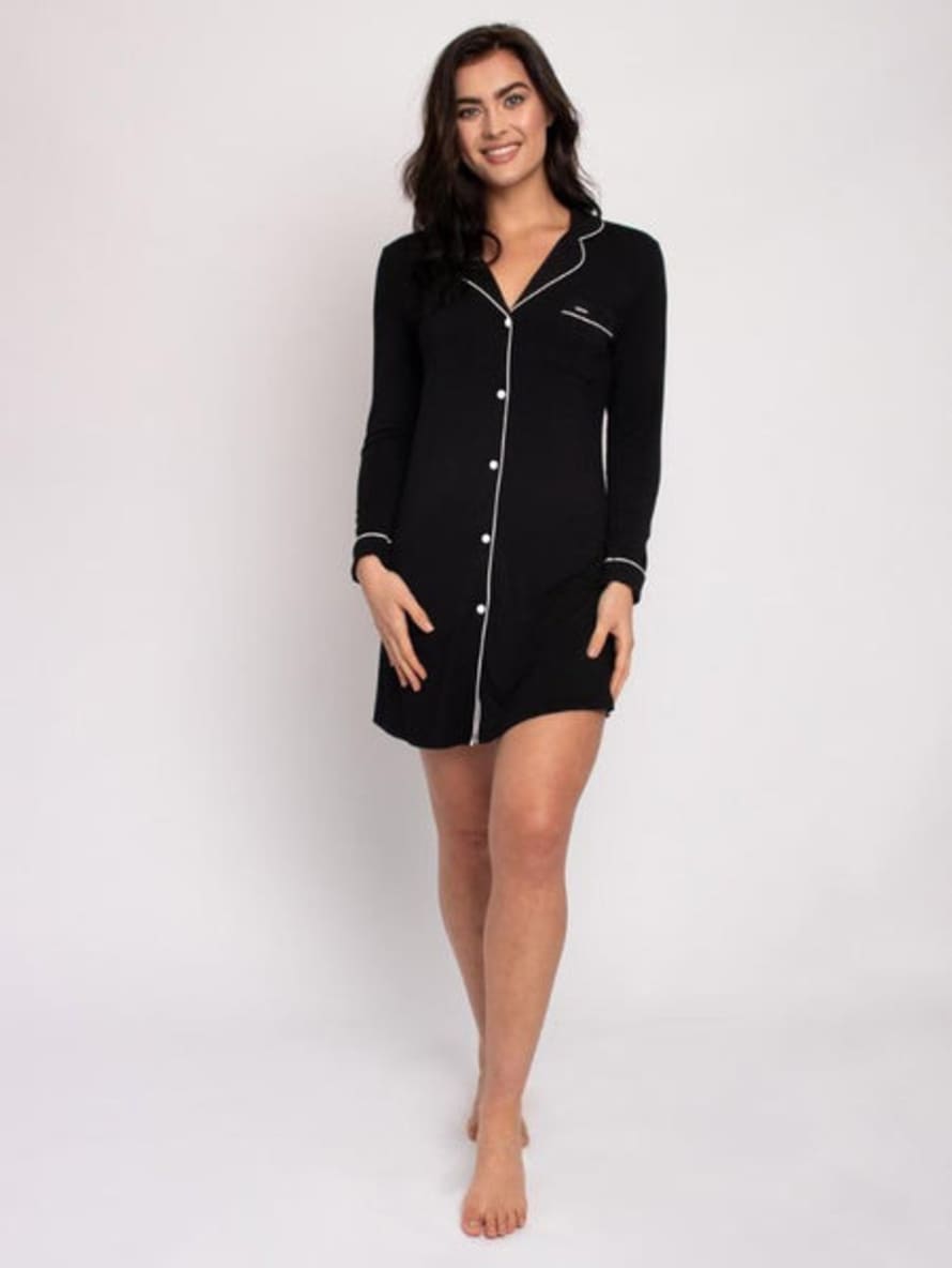 Pretty You London Black Bamboo Collection Nightshirt