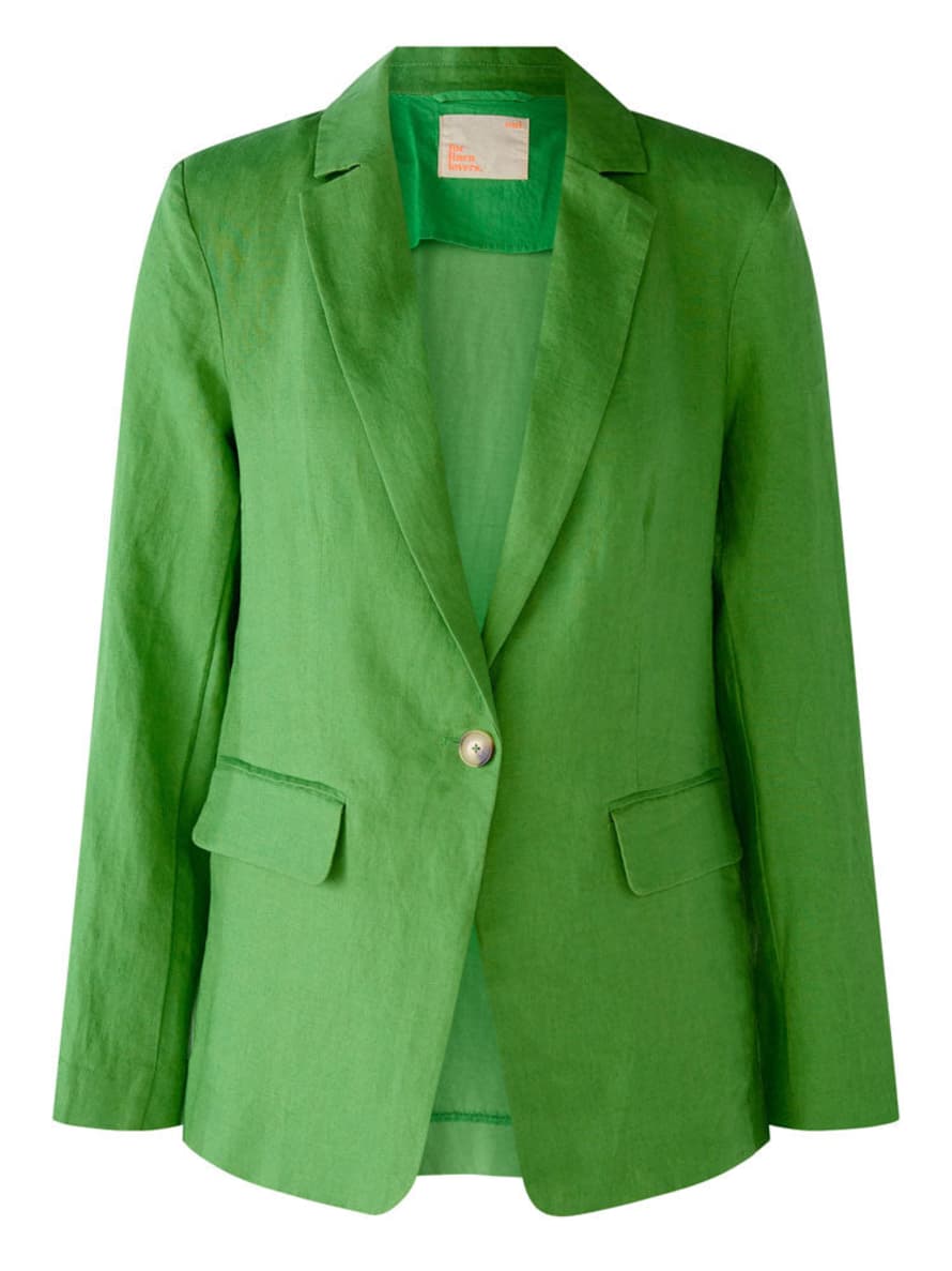 Oui Green Linen Jacket