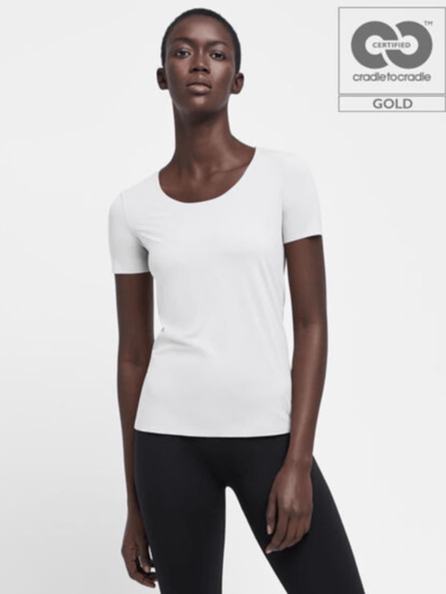 Wolford White Aurora Pure Short Sleeves Top