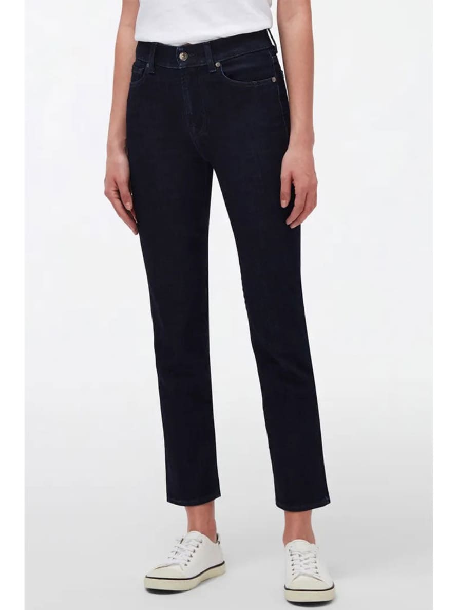 7 For All Mankind  Dark Blue Soho Classic The Straight Crop Jeans