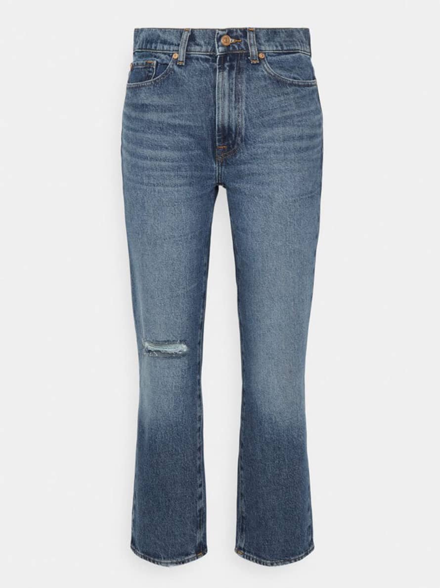 7 For All Mankind  Dark Blue Logan Stovepipe Straight Jeans