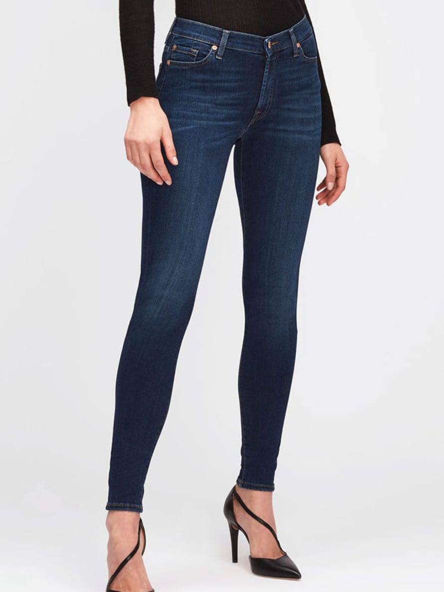 7 For All Mankind  High Waist Illusion Luxe Starlight Slim Skinny Jeans