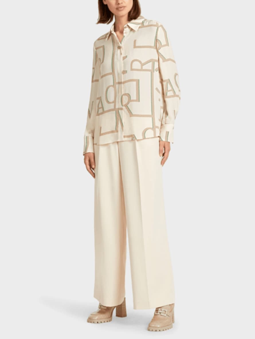 Marc Cain Collections Cream Printed Blouse