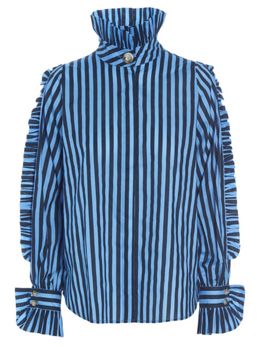 Dea Kudibal Ocean Mimi Ruffle Striped Shirt