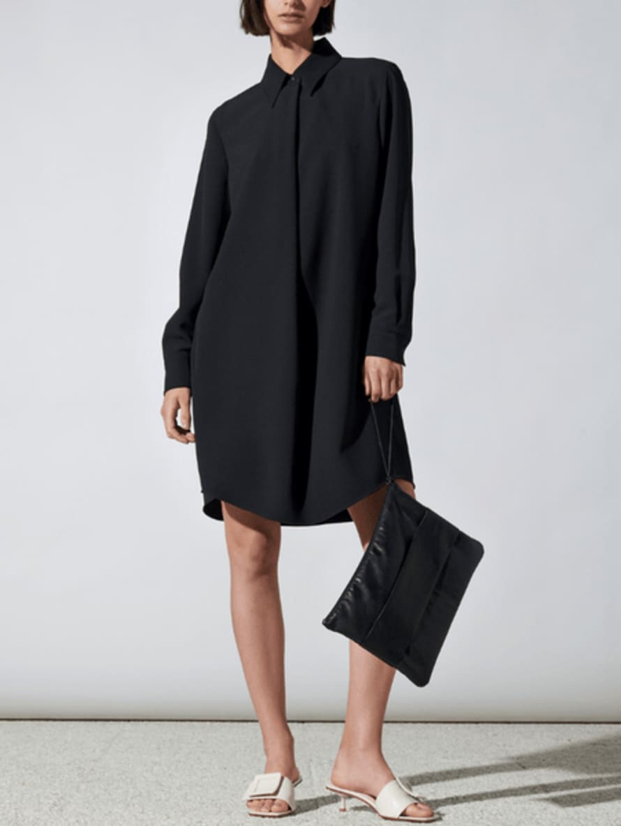 Luisa Cerano Black Shirt Dress 