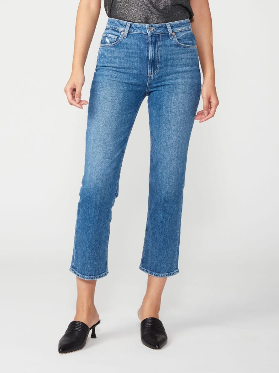 Paige  Sarah Straight Ankle Jeans with Rural Distressed