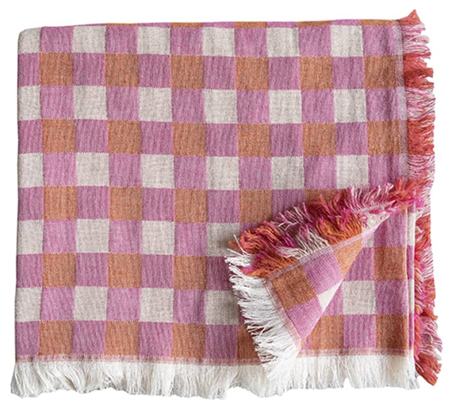 Brita Pink Poppy Woven Blanket