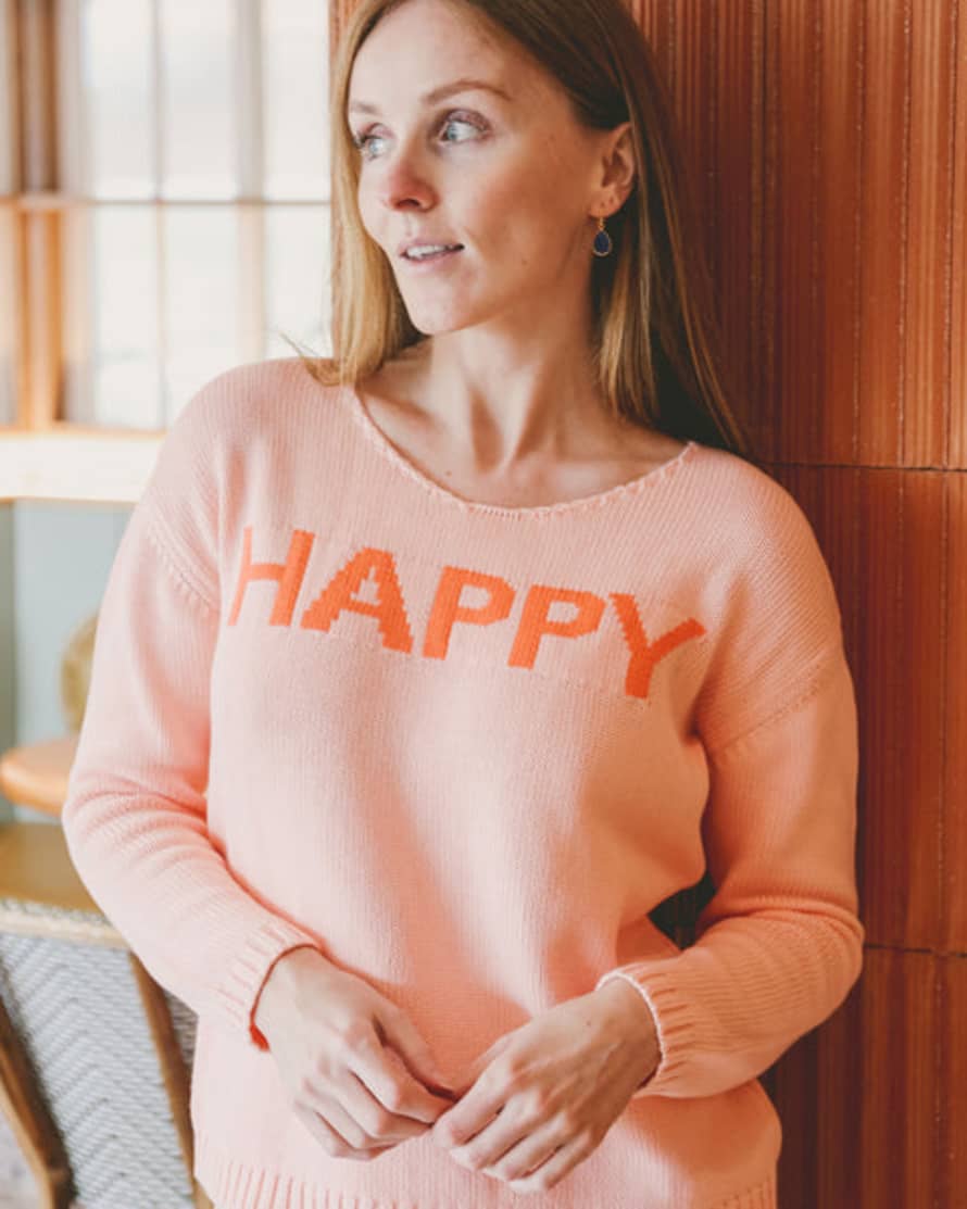 The Aloft Shop Happy Knitted Crew - Pale Pink