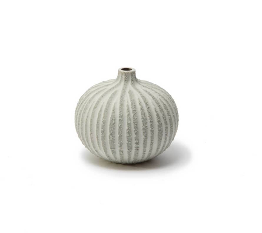 Lindform Bari Stone Stripe Vase Small - Rough Light Grey