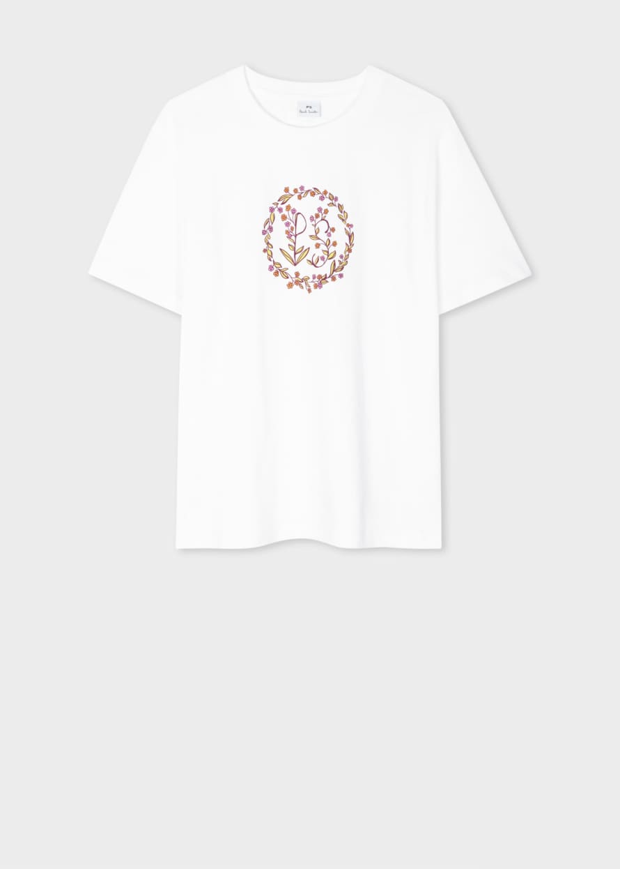 Paul Smith White Wreath Logo T Shirt