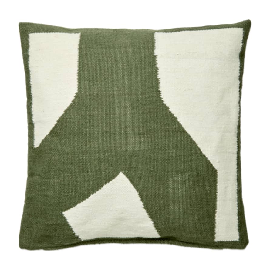 Broste Copenhagen Eilo Cushion Cover Green with Pad