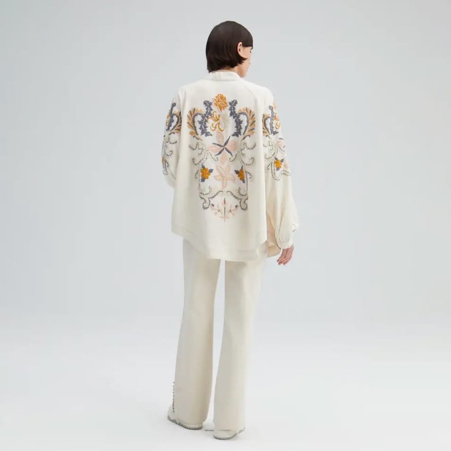 Touche Prive Embroidered Linen Blend Jacket