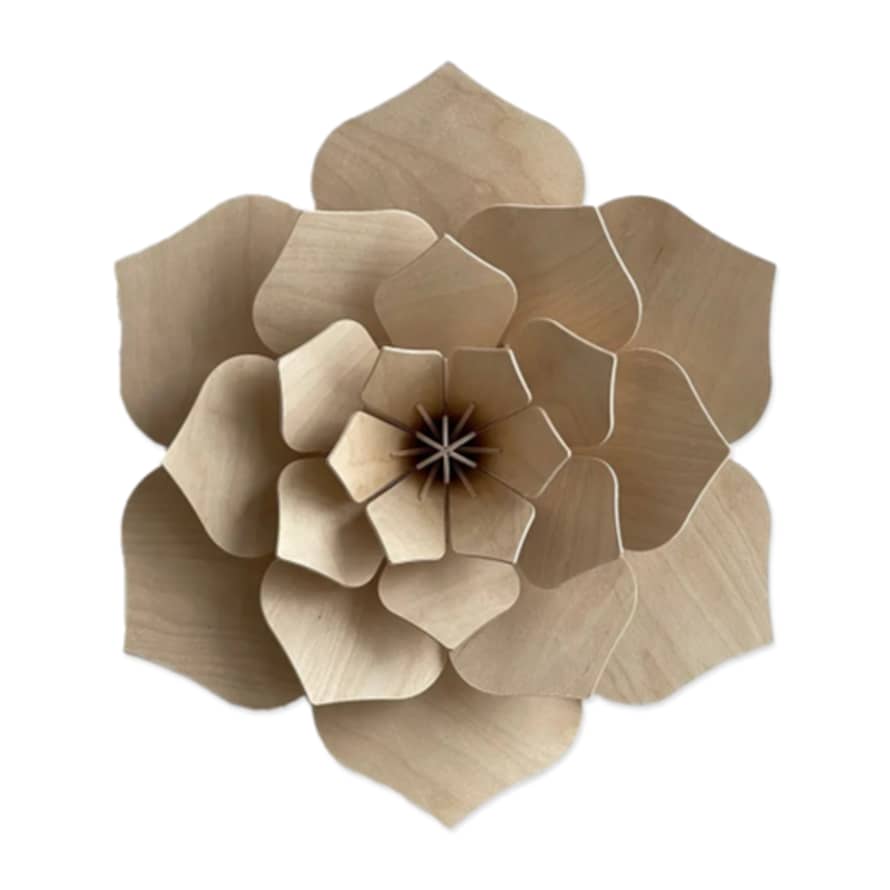 Lovi Flower Wall Decoration 15cm Natural Wood