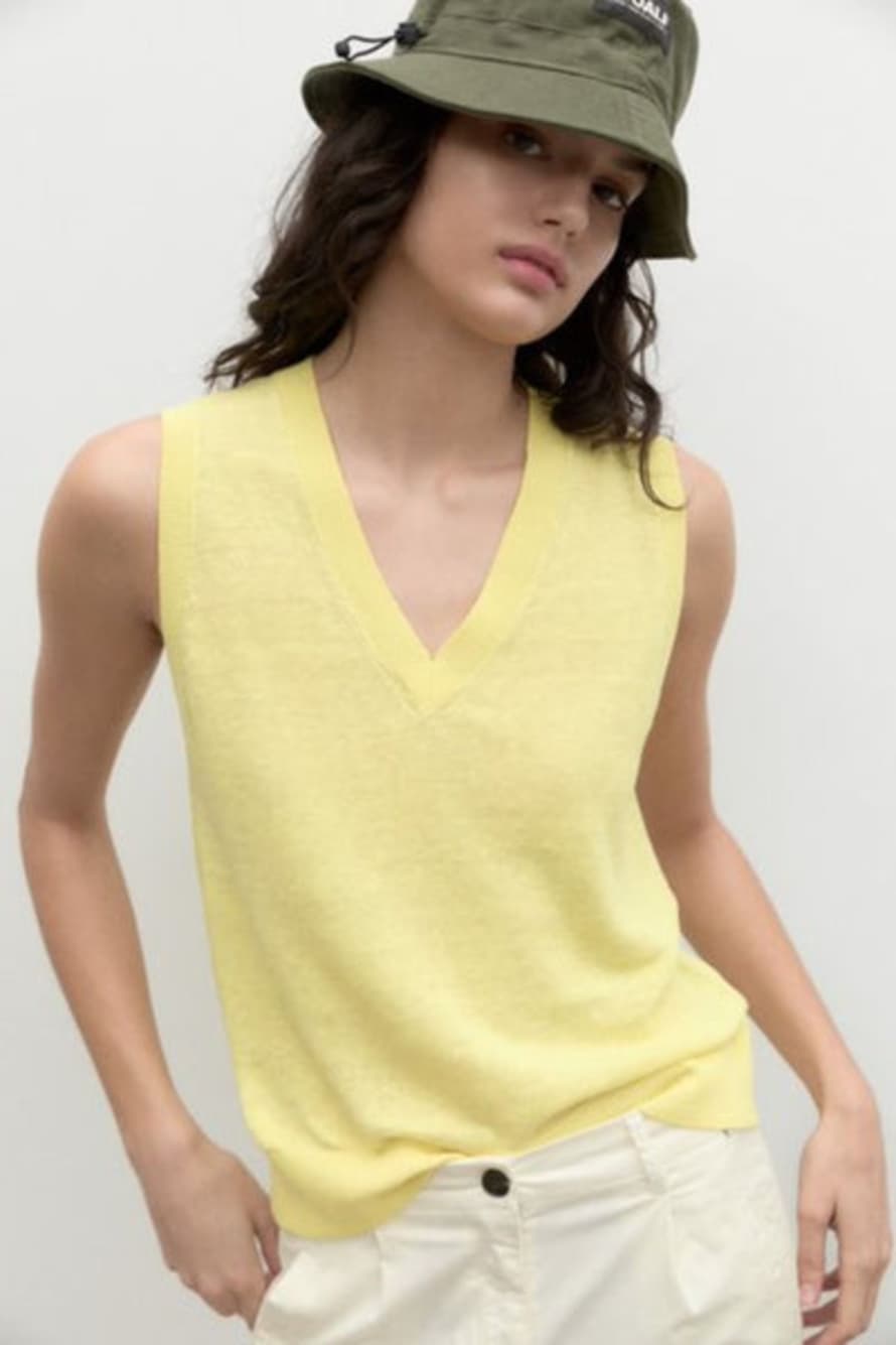 Ecoalf Palma Linen Knitted Vest Lemonade