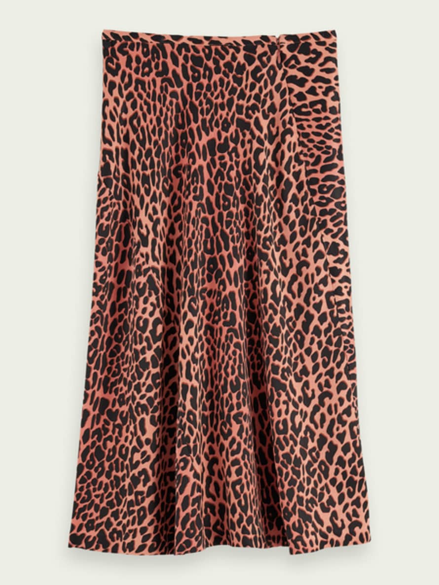 Scotch & Soda Drapey Leopard Printed Midi Skirt