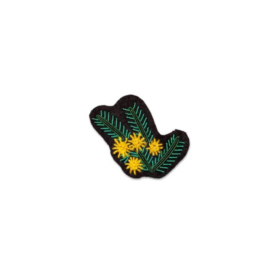 Macon & Lesquoy Mimosa Hand Embroidered Brooch
