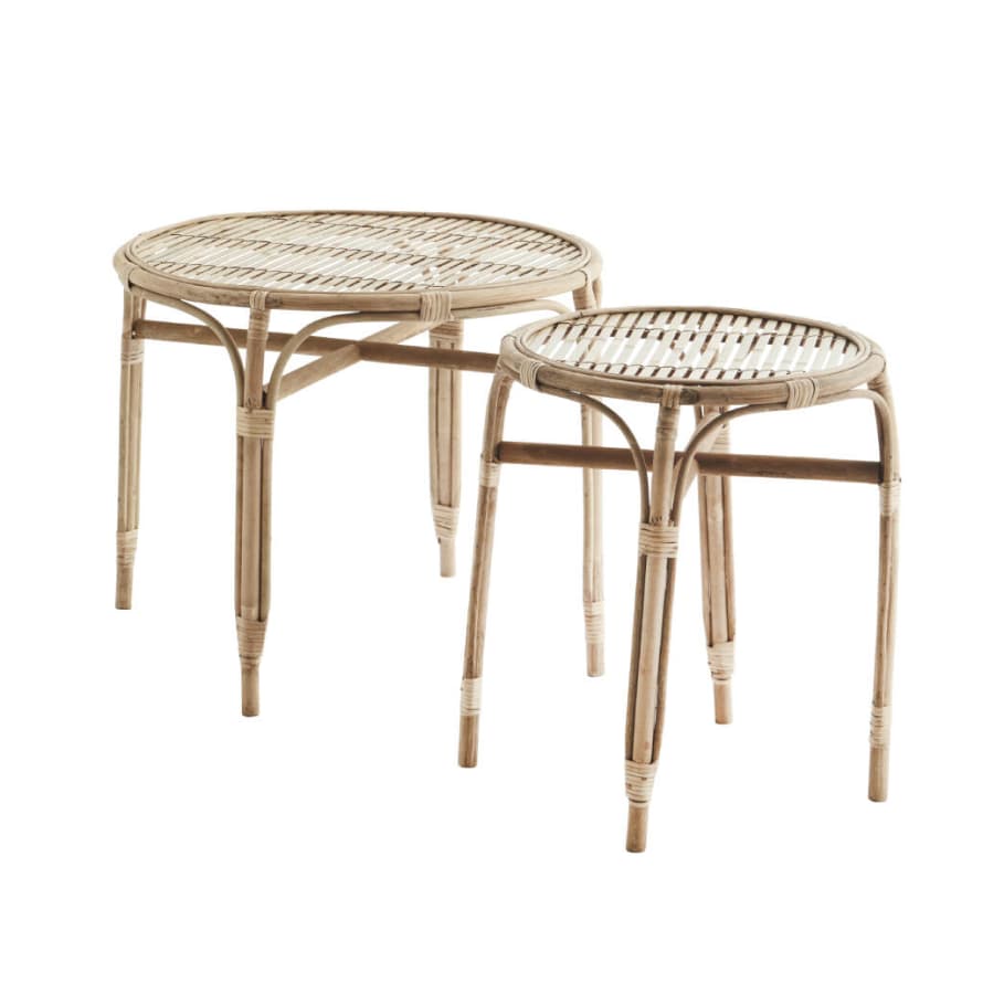 Madam Stoltz Bamboo and Rattan Coffee Side Table
