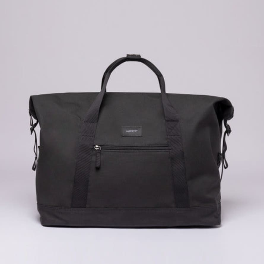Sandqvist  Black Strure Weekend Bag With Black Webbing