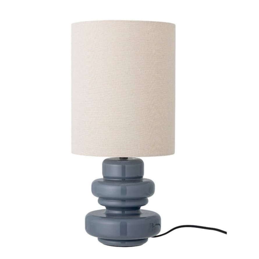 Bloomingville Blue Glass Table Lamp And Shade
