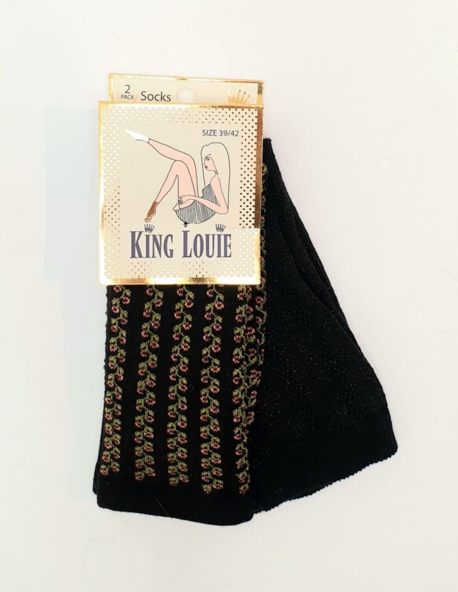 King Louie Pack of 2 Black Emerald Socks
