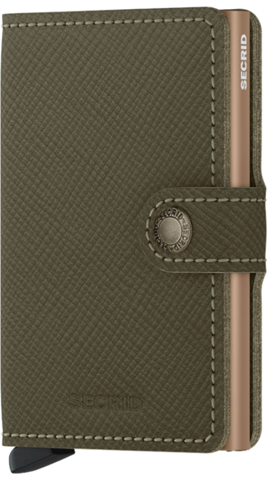 Secrid Mini Olive Saffiano Wallet 