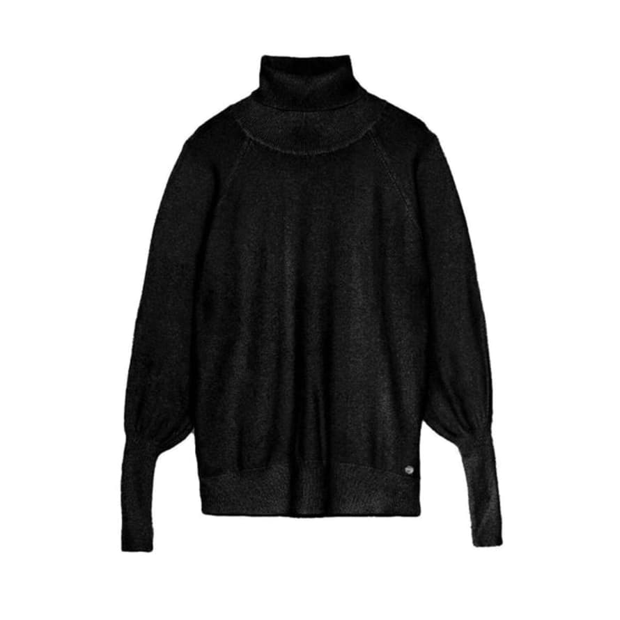 Ottod-Ame Black Grace Polo Necked Jumper