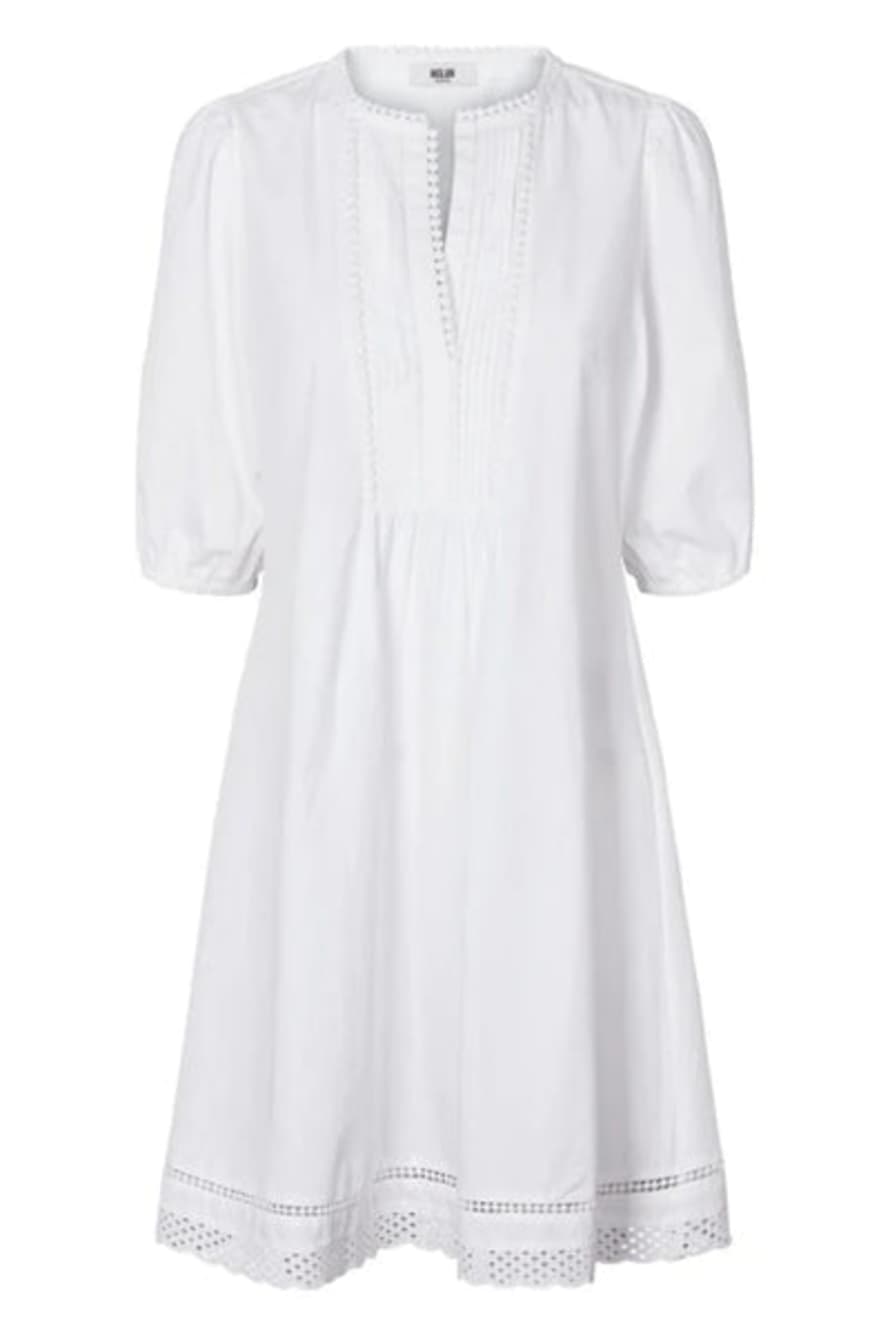 MOLIIN White Tracy Cotton Poplin Midi Dress