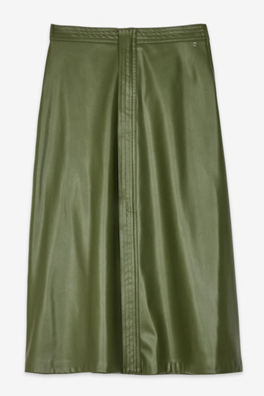Ottod'Ame  Green Faux Leather Skirt