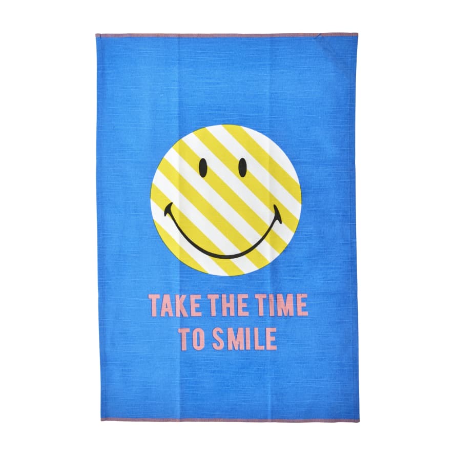 Rice by Rice Smiley® Blue Cotton Tea Towel