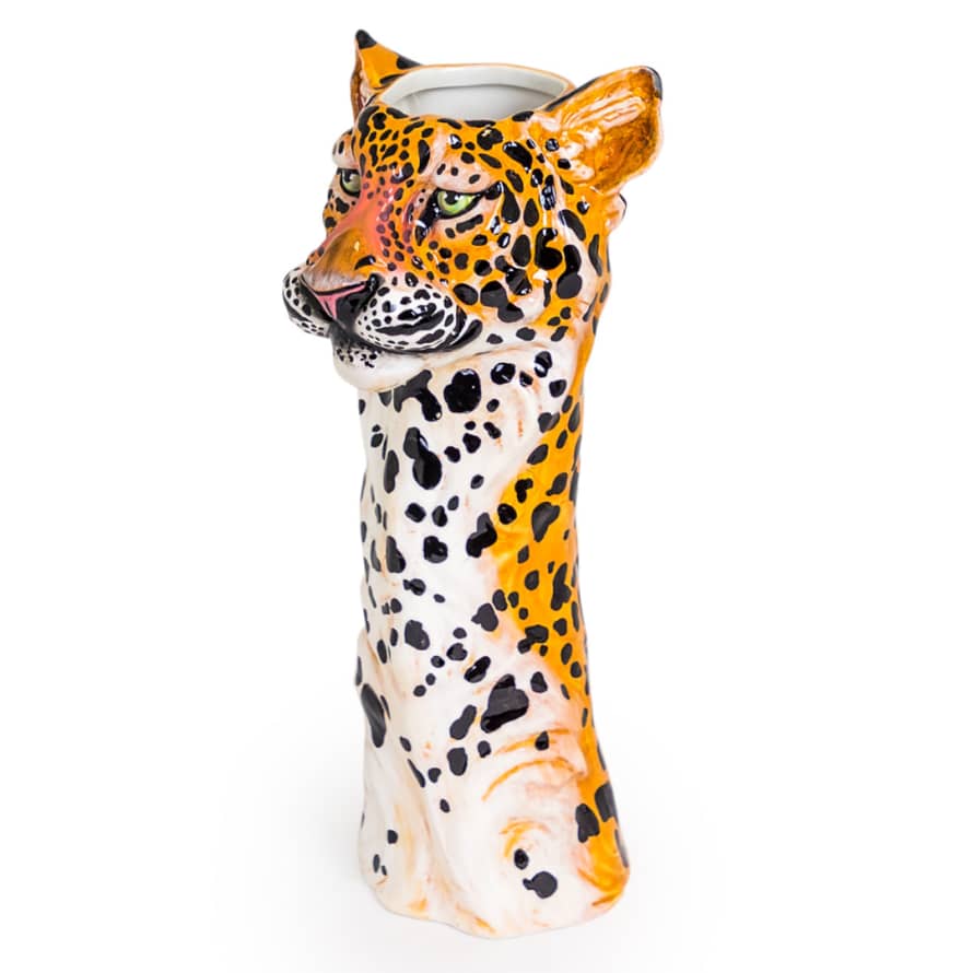 &Quirky Ceramic Leopard Head Vase