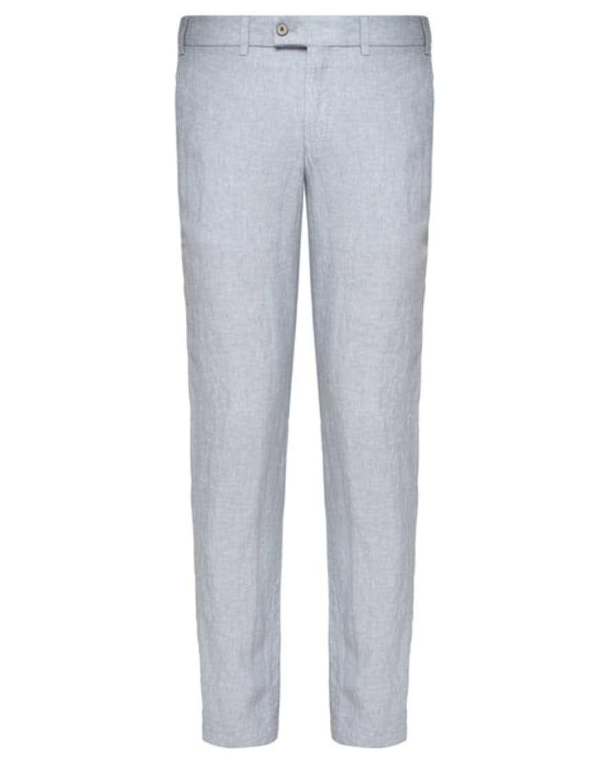 HILTL - Tarent Slim Straight Linen Trousers In Light Grey