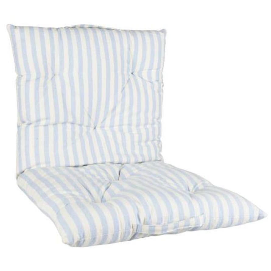 Ib Laursen Dusty Blue and White Frederik Thin Stripes Mattress Cushion