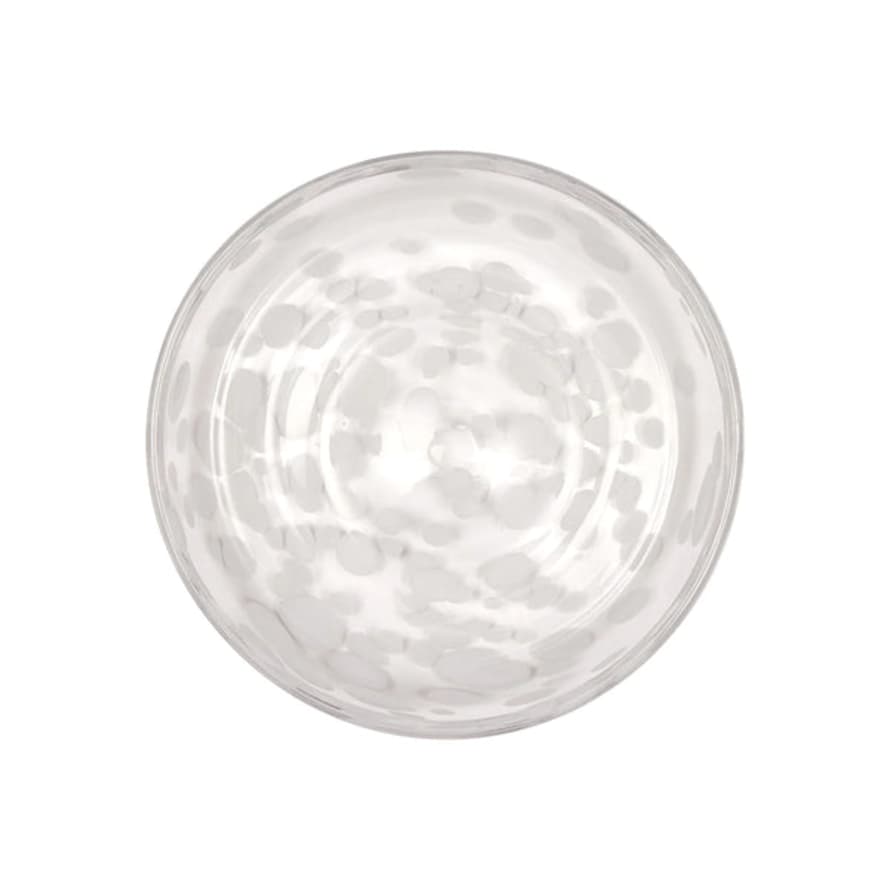 OYOY Jali Glass Dessert Plate In White - Living Design