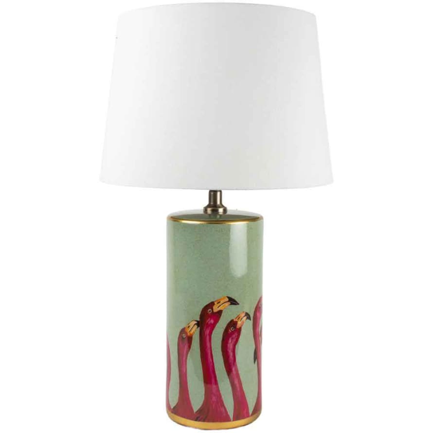 Grand Illusions Large Flamingo Lamp With White Shade
