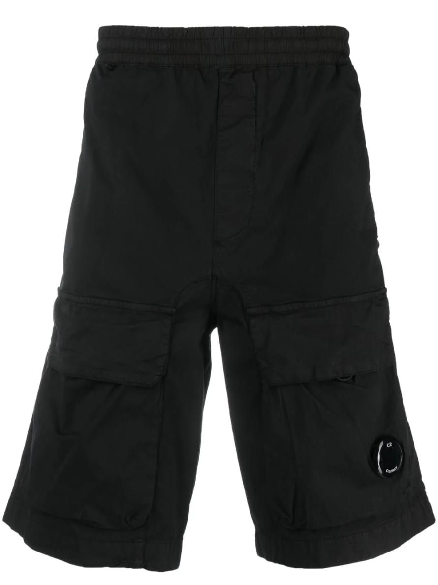 C.P. Company Twill Stretch Utility Shorts Black