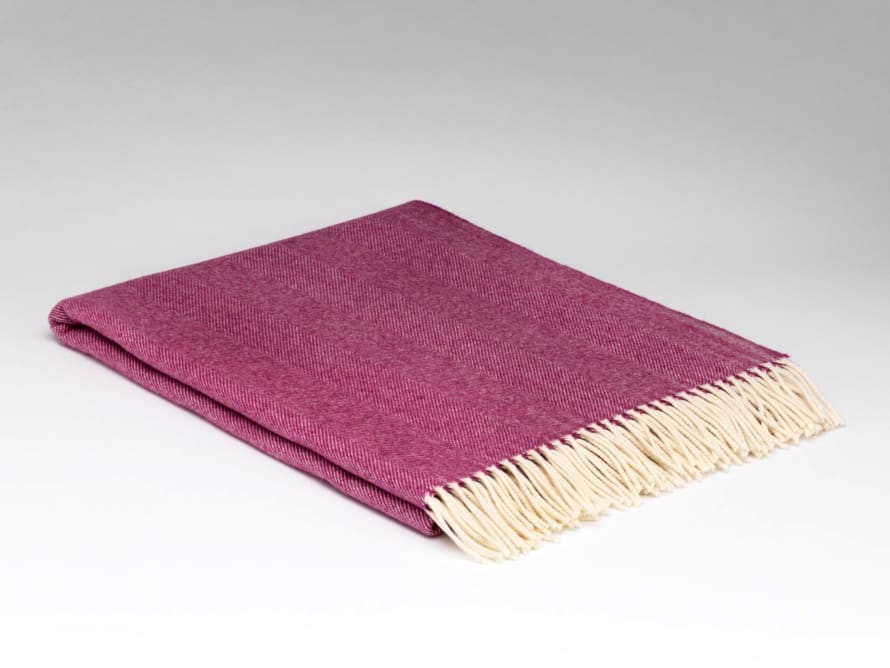 McNutt of Donegal Beetroot Purple Supersoft Merino Lambswool Throw