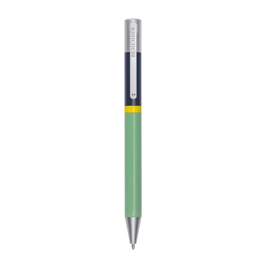 Remember Biro Ballpoint Biro Writing Pen Paul Design In Green Grey
