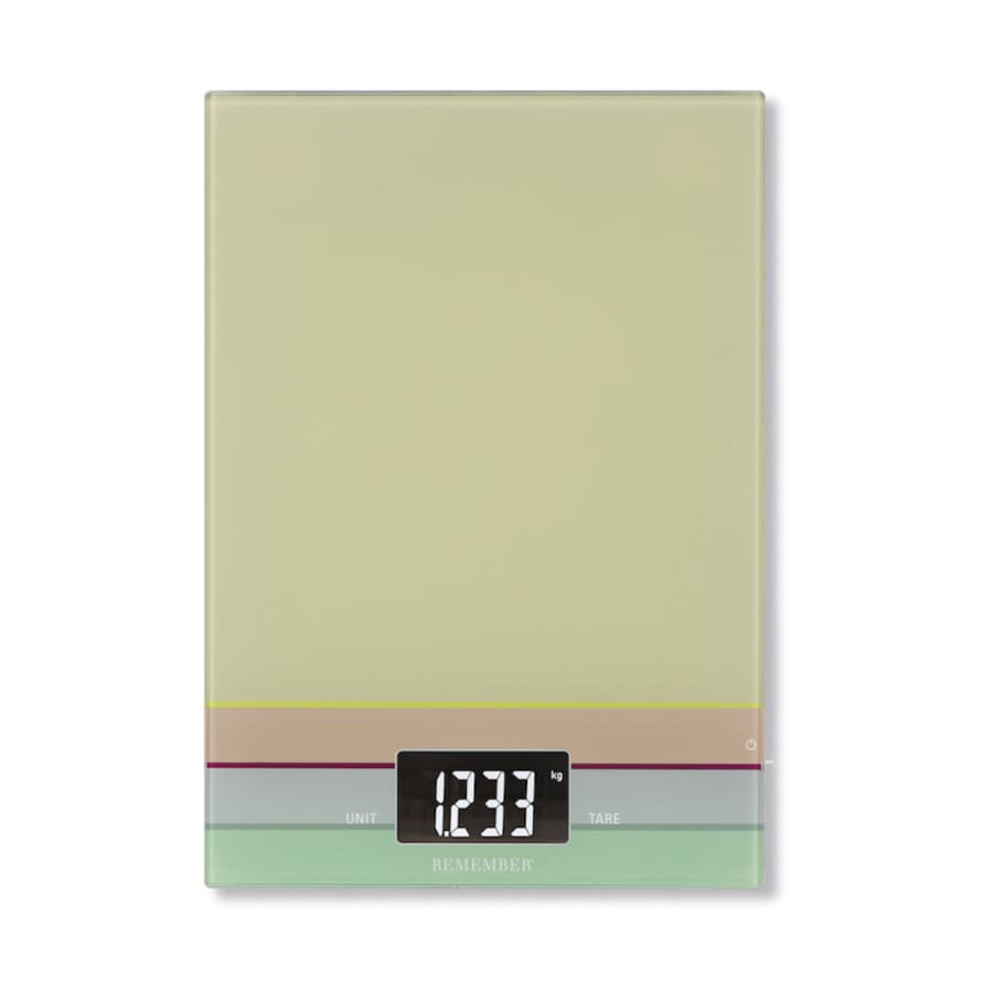 Remember Digital Kitchen Scales A4 Size Touch Function Glass Plate Verdura Design