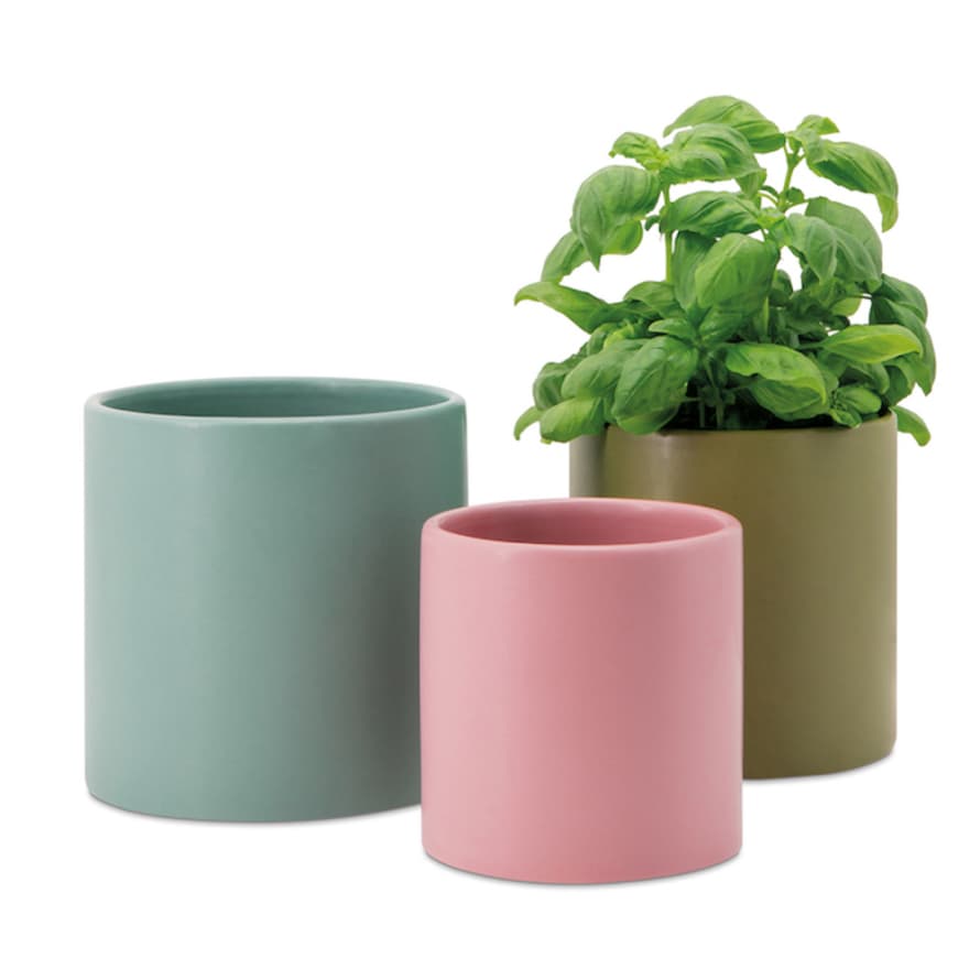 Remember Set of 3 Porcelain Turin Design Plant Pots