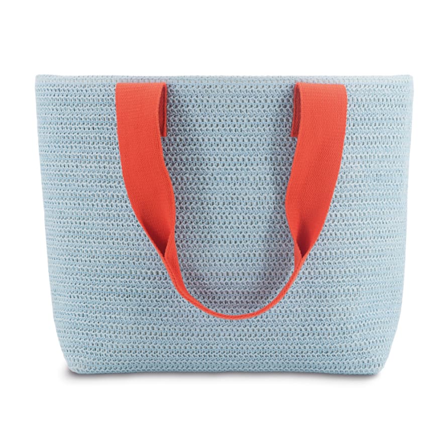 Remember Shoulder Tote Basket Shopping Carry Bag In Pale Blue