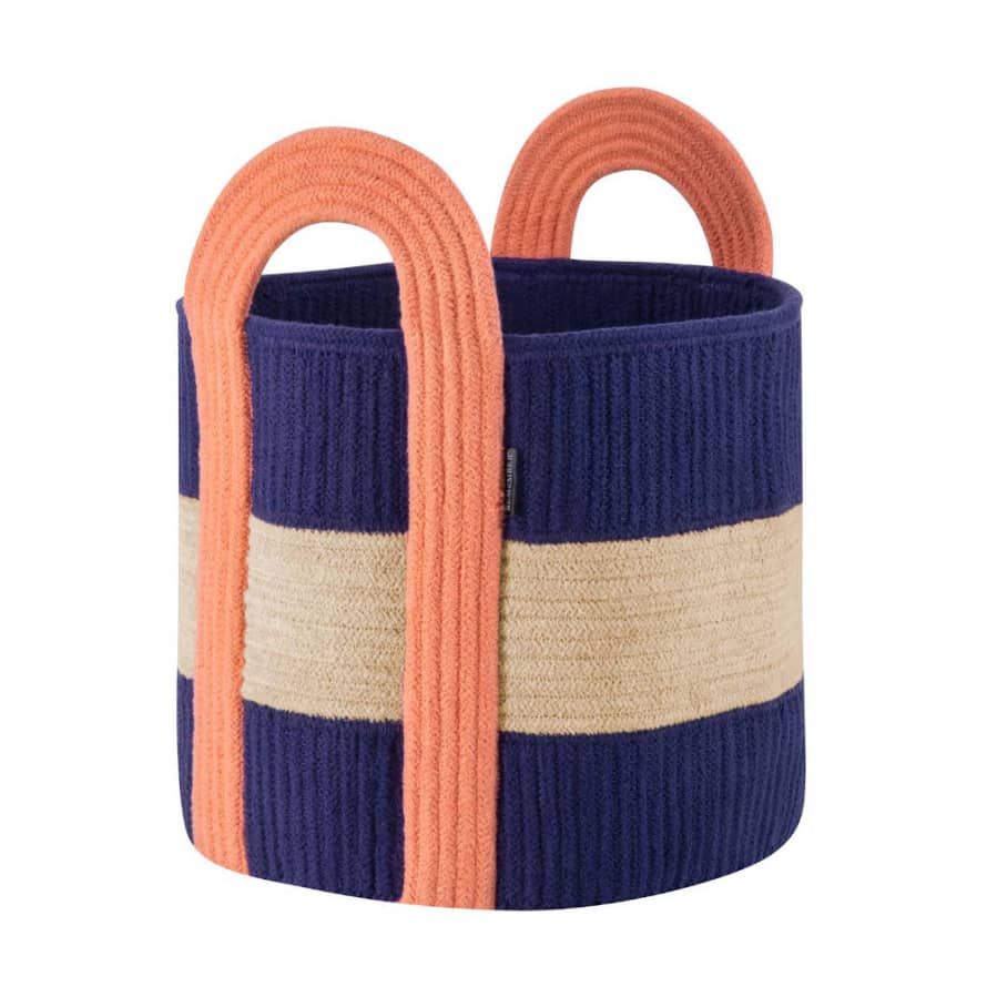 Remember Storage Basket Colombo Design In Small Sewn Cotton Rope with 2 Carry Handles