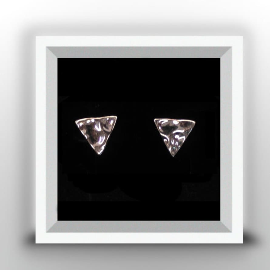 Love Freda Triangle Stud Earrings with Hammered Finish