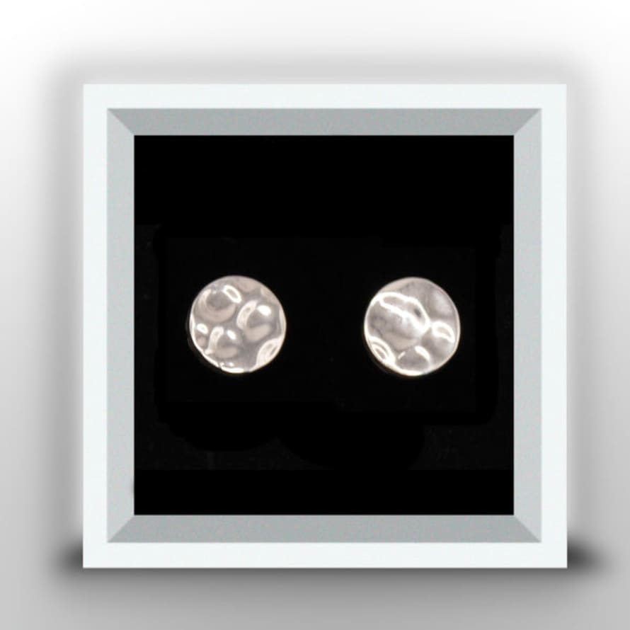 Love Freda Circle Stud Earrings with Hammered Finish