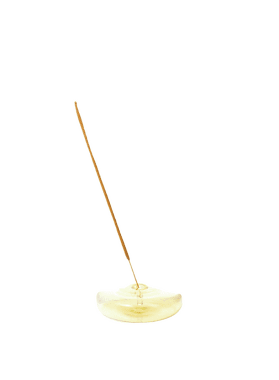 Maegen Dimple Glass Incense Holder - Yellow