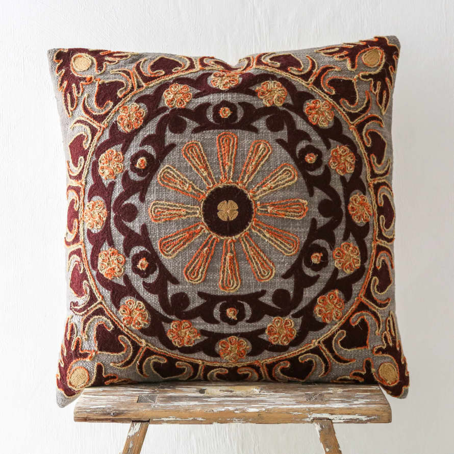 Bloomingville Chinon Embroidered Cushion