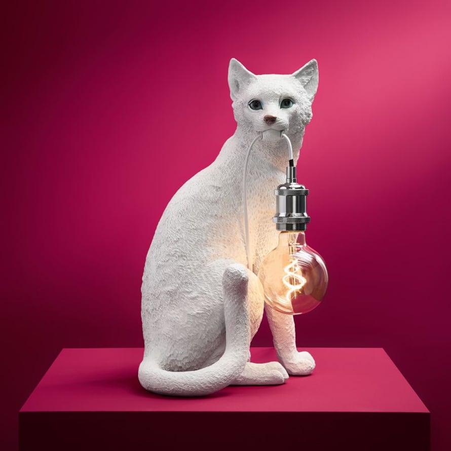 Werner Voss Chouchou White Cat Table Lamp