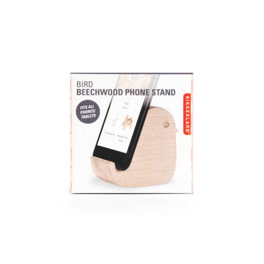 Kikkerland Design Bird Beechwood Phone Stand