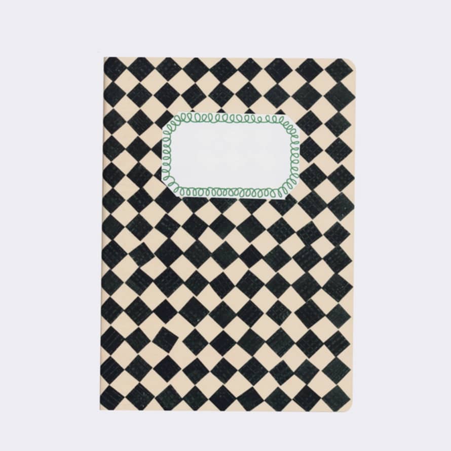 Hadley Paper Goods A5 Black + White Checkered Notebook